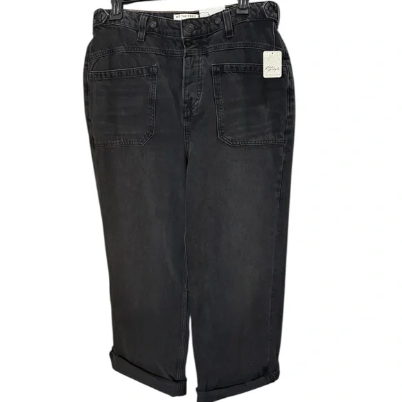 Free People We the Free Palmer Cuffed Jeans in Outer Space (Black) Size 29. NWT - Picture 5 of 12